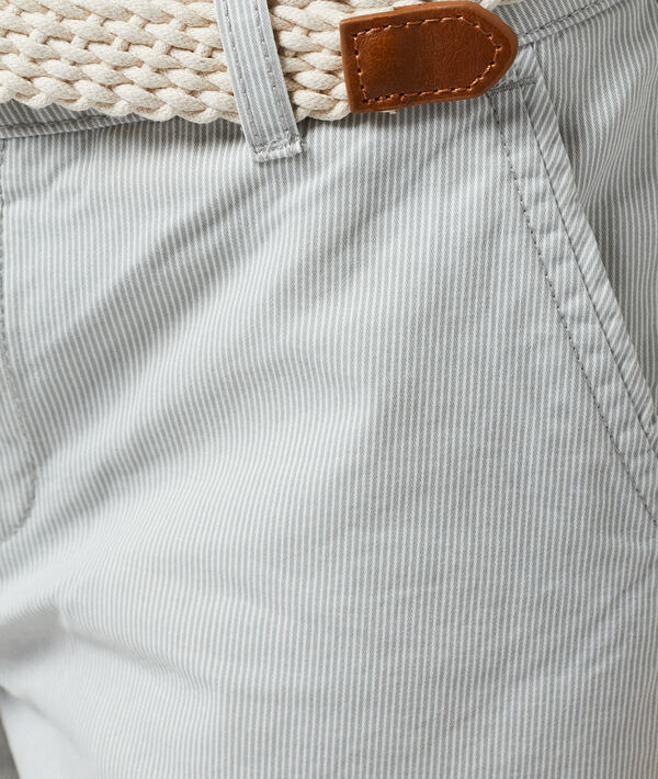 Short ceinturé 100% coton bio anthracite.