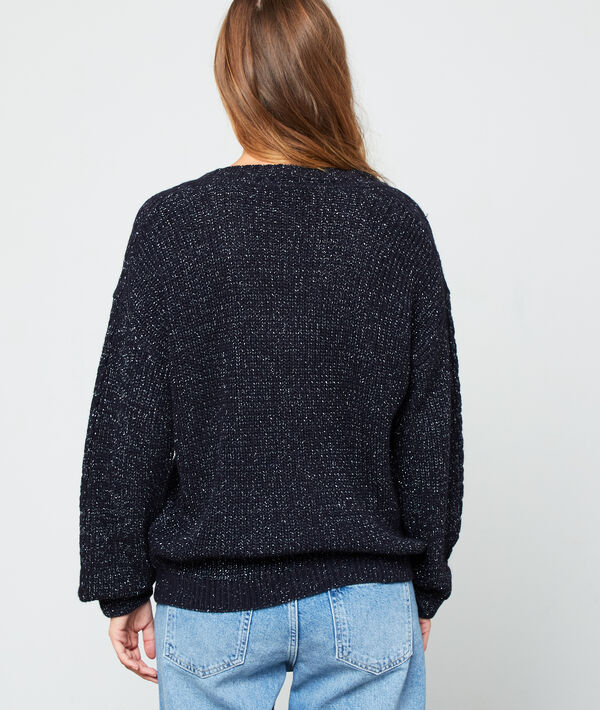 Pull à fils métallisés en grosse maille Pull à fils métallisés en grosse maille