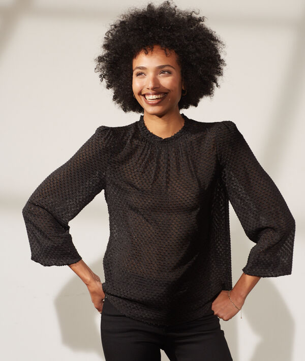 Blouse plumetis col haut Blouse plumetis col haut