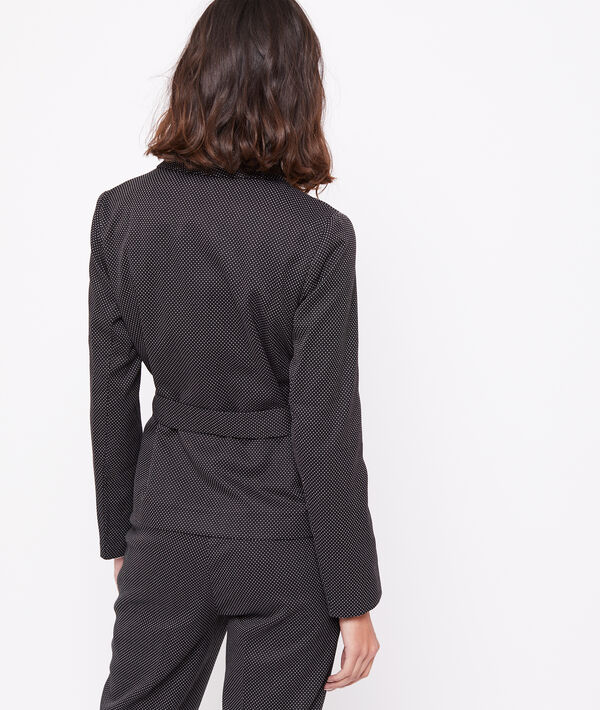 Veste de tailleur ceinturée motifs jacquard Veste de tailleur ceinturée motifs jacquard