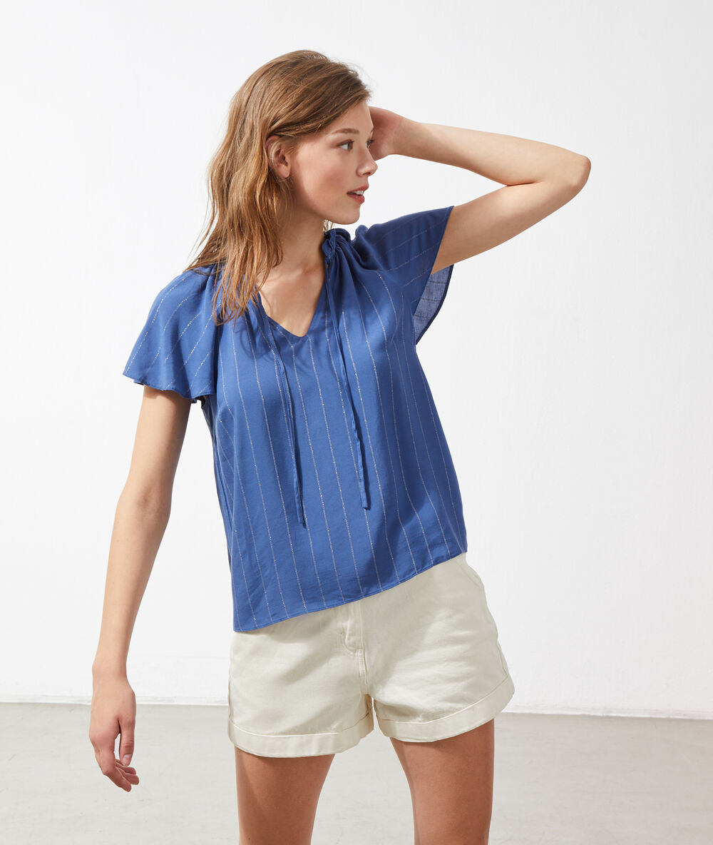Blouse rayée à nouer moonlight.