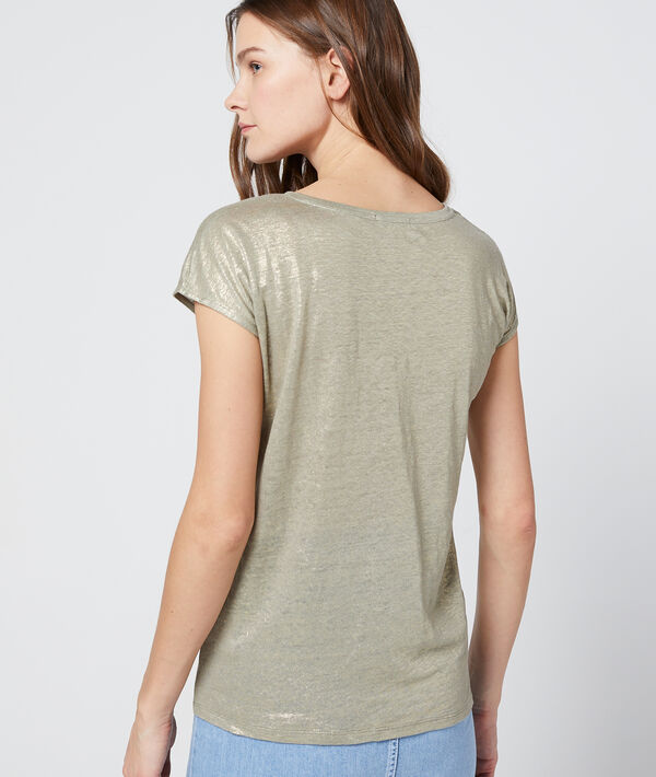 T-shirt métallisé en lin T-shirt métallisé en lin