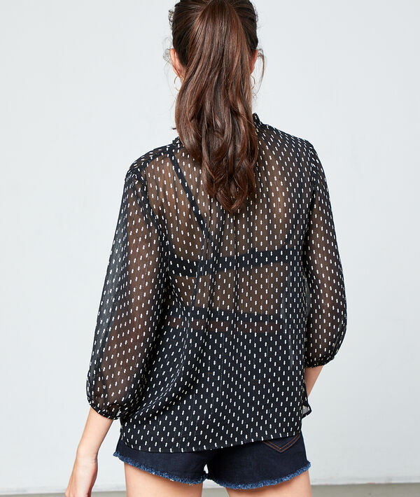 Blouse &agrave; pois en transparence