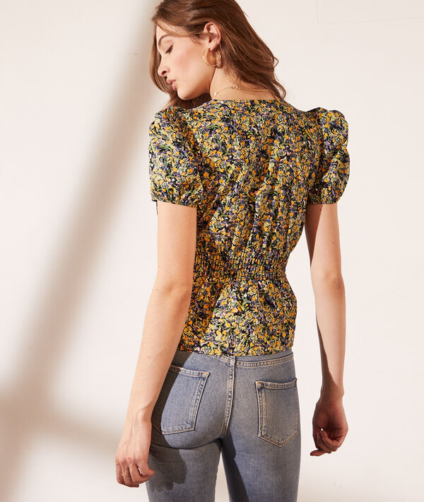 Blouse cache-coeur manches ballon Blouse cache-coeur manches ballon