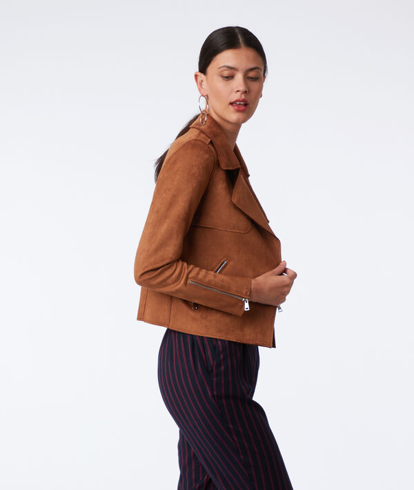 Veste biker effet daim Veste biker effet daim