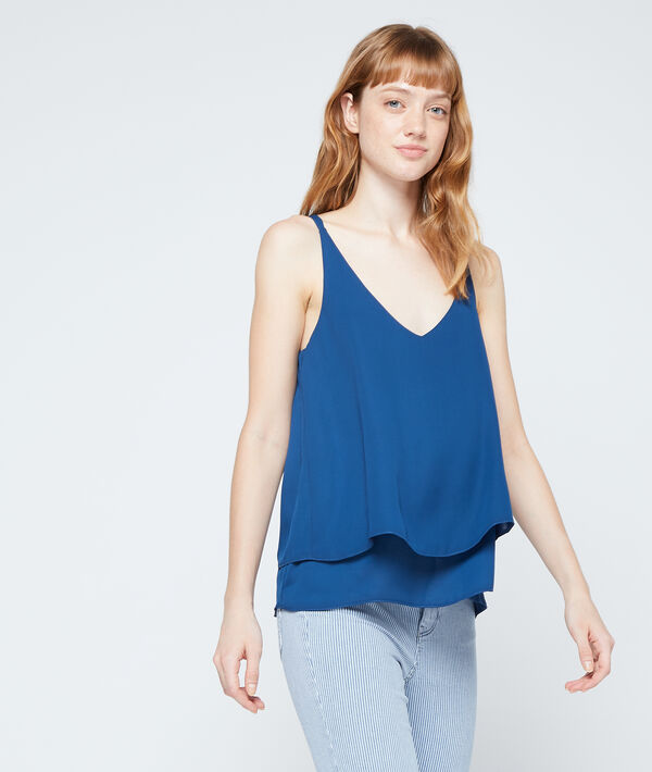 Top fluide à bretelles cobalt.