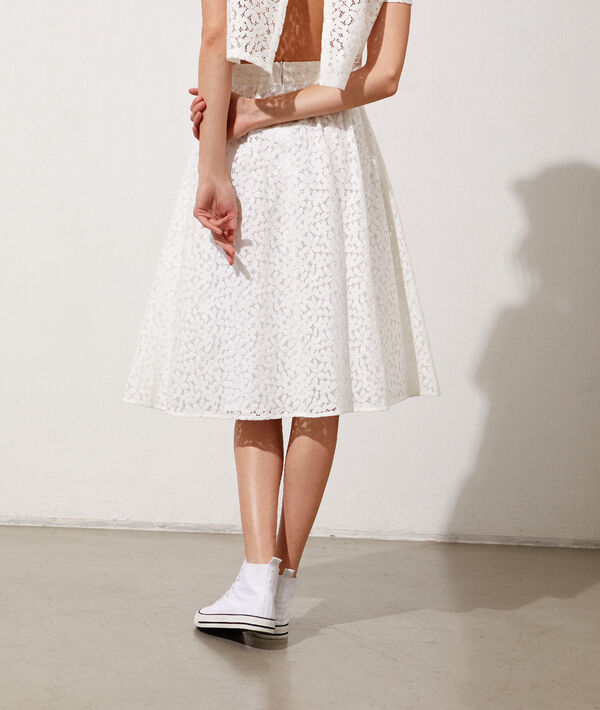 Jupe midi en dentelle fleurie Jupe midi en dentelle fleurie