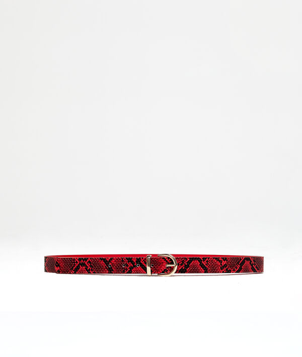 Ceinture à imprimé serpent sienne.