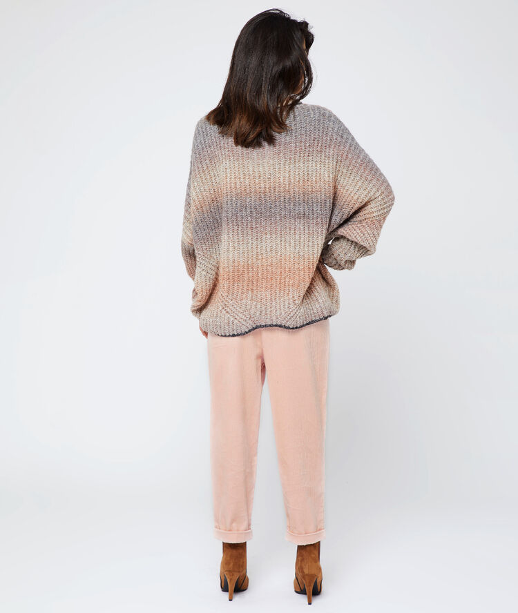Pantalon carotte velours nude.