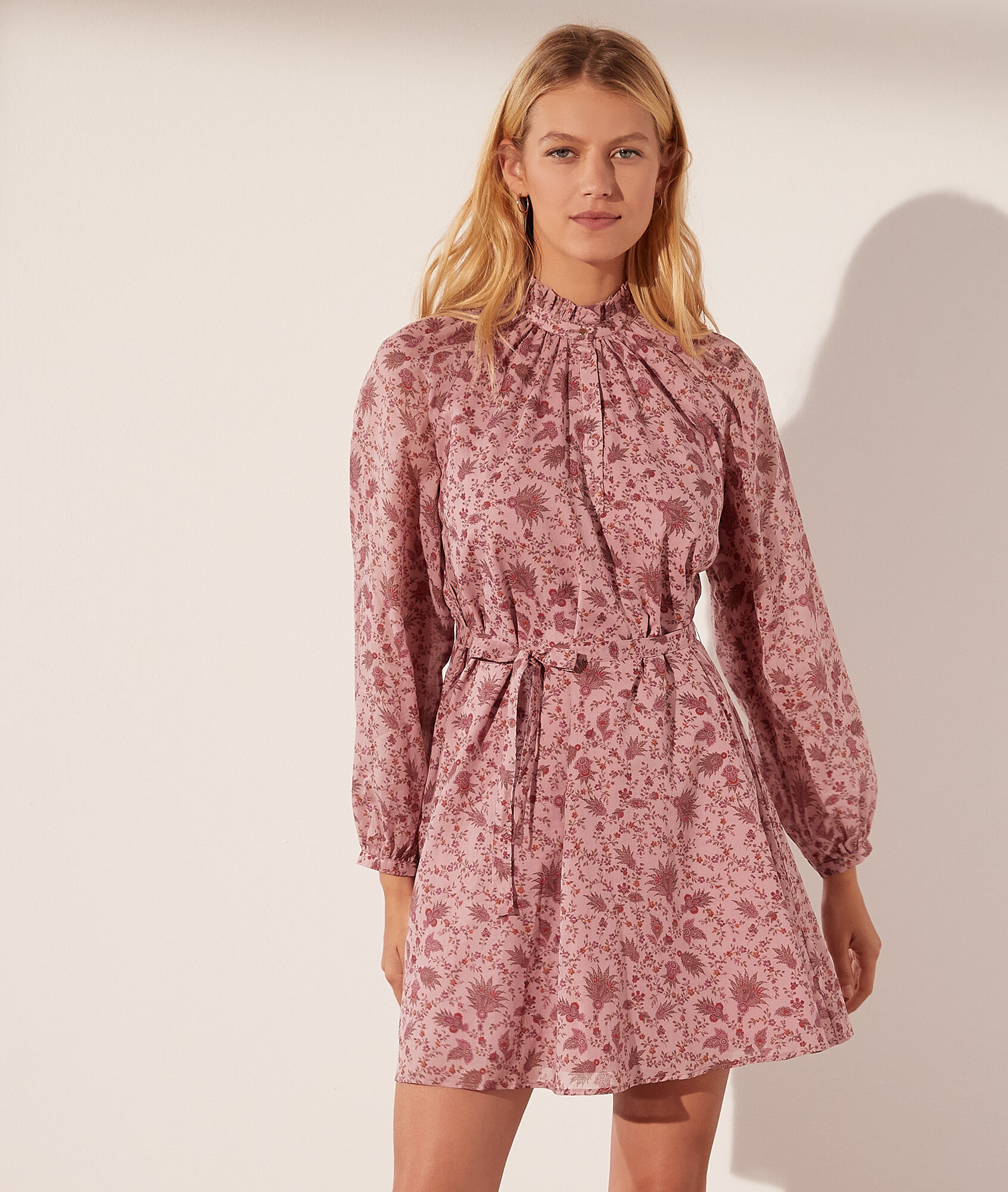 Robe imprimée en coton à nouer - Nehala - S - Rose - Femme - Etam