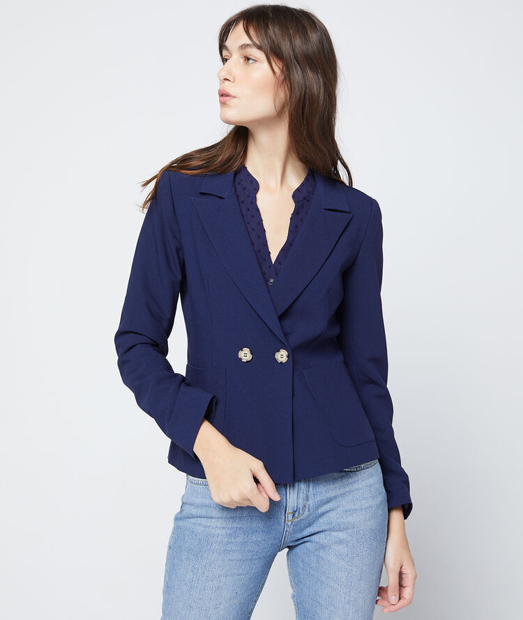 Veste de tailleur marine.
