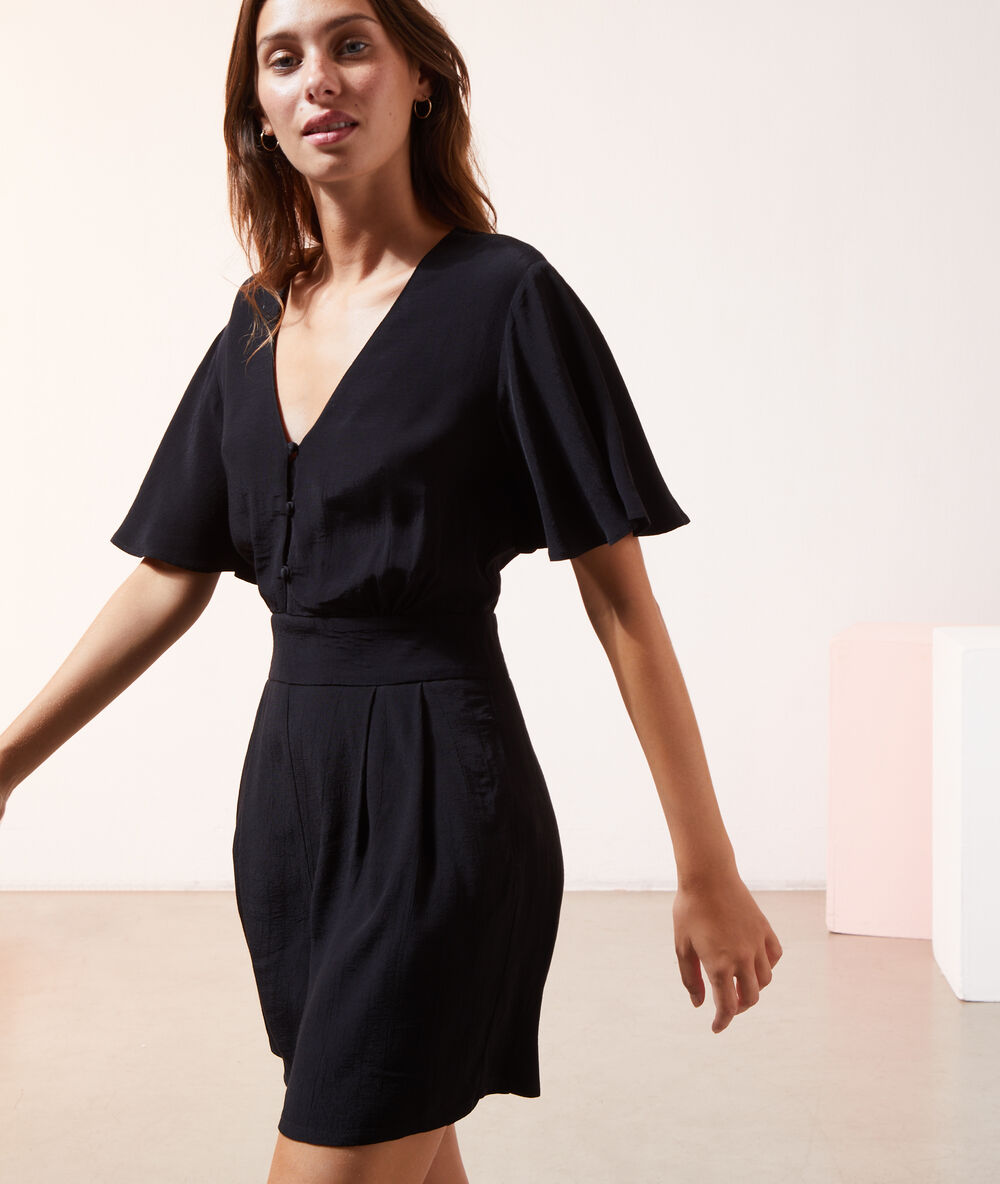 Combishort dos ouvert noir.