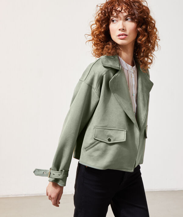 Veste biker effet daim Veste biker effet daim