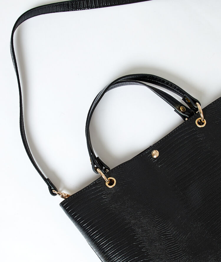 Sac cabas effet serpent noir.