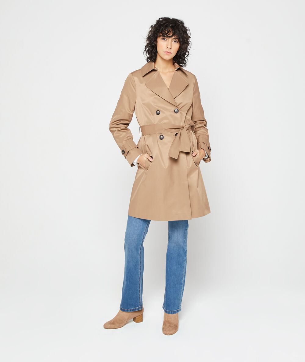 Trench ceinturé camel fonce.