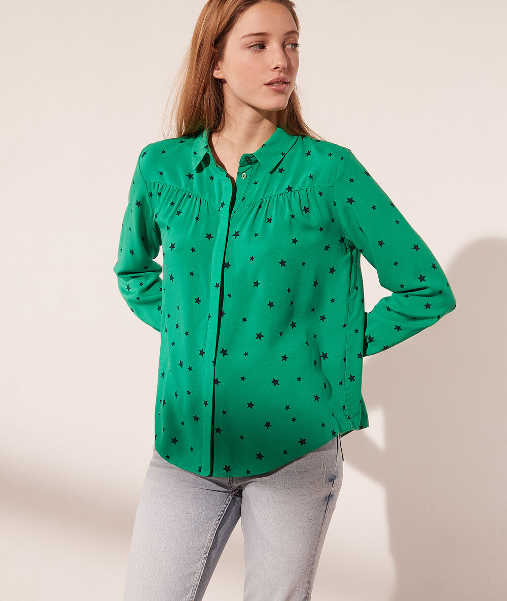 Chemise imprimé étoiles chlorophylle.