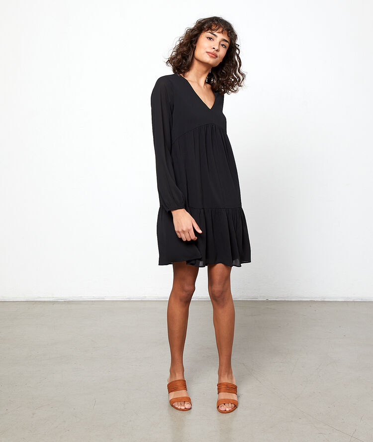 Robe fluide unie noir.