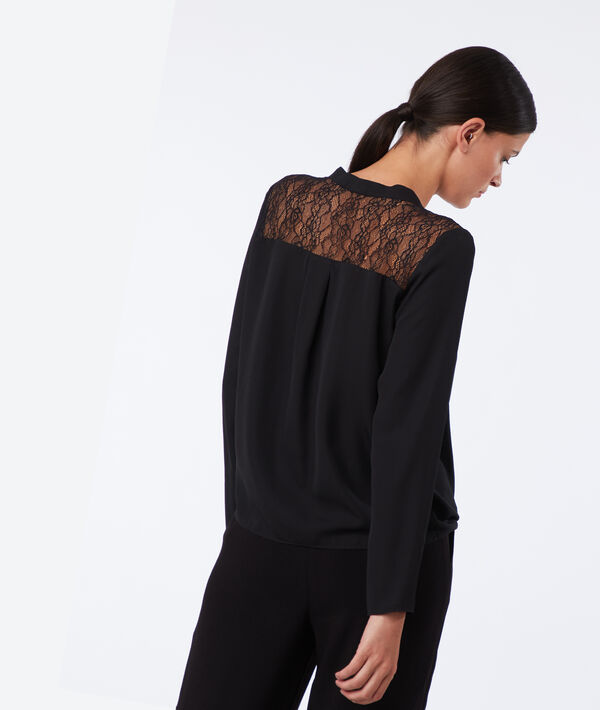 Blouse dos dentelle noir.