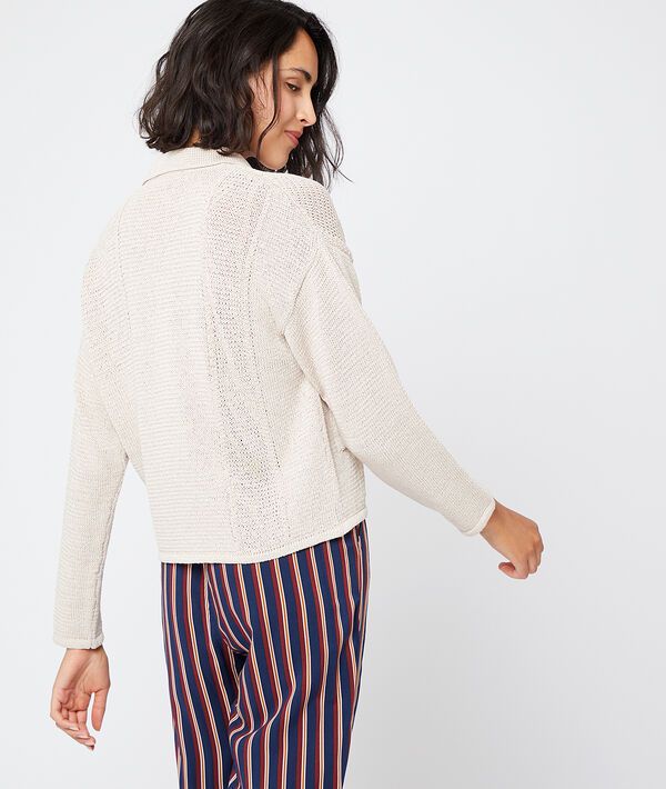 Cardigan col tailleur en maille fine Cardigan col tailleur en maille fine