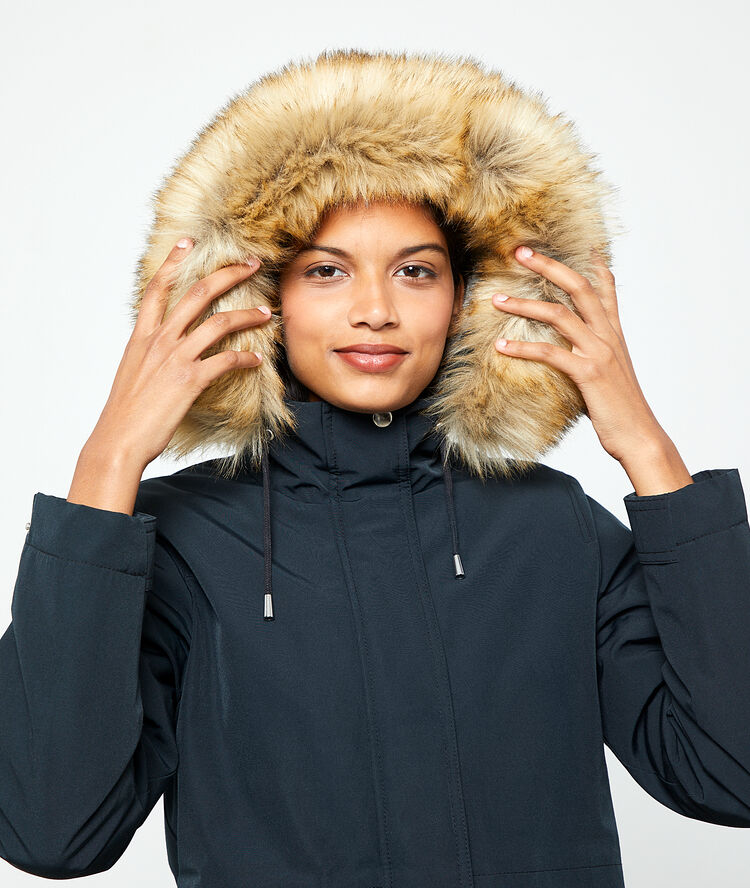 Parka doublure matelassée marine.