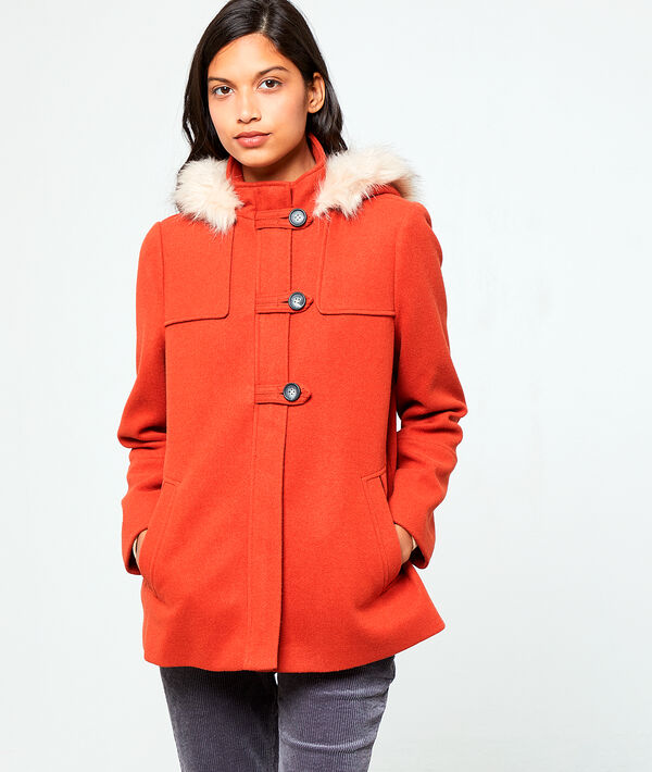 Manteau à capuche en fausse fourrure Manteau à capuche en fausse fourrure