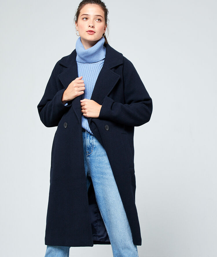Manteau masculin long marine.