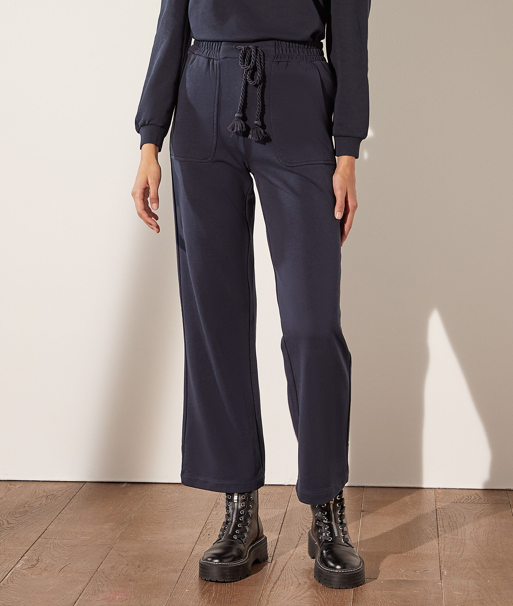 Pantalon jogger large - Lazy - XS - Bleu - Femme - Etam