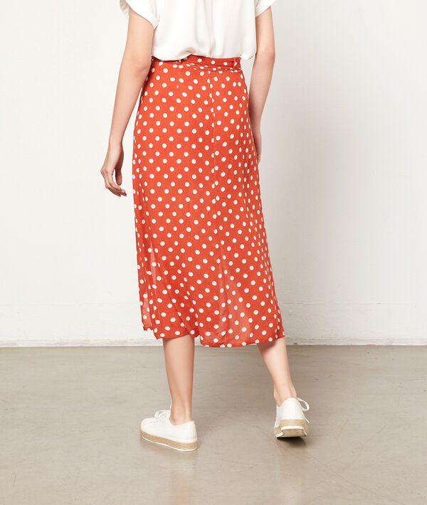 Jupe midi fendue à pois Jupe midi fendue à pois