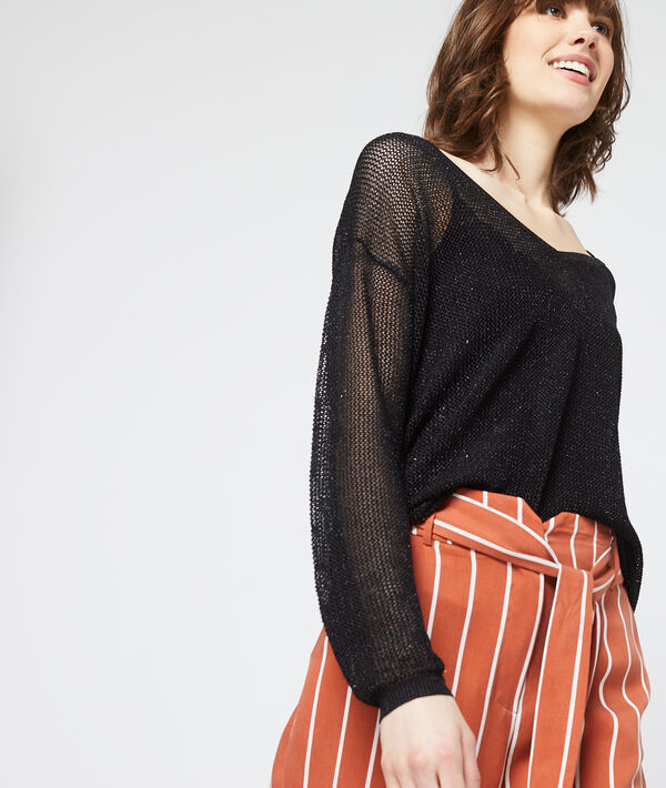 Pull transparent en maille métallisée Pull transparent en maille métallisée