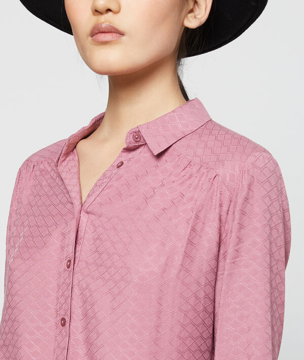 Chemisier noué à motifs jacquard Chemisier noué à motifs jacquard