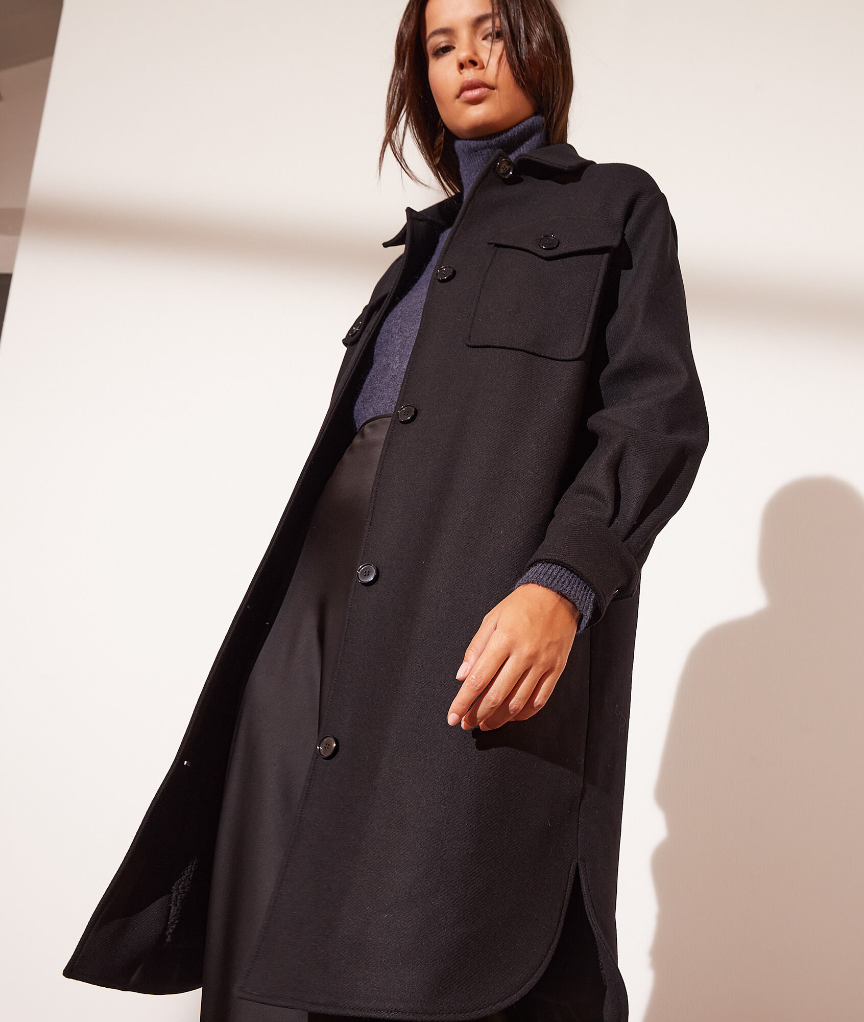 Manteau mi-long - Dory - S - Noir - Femme - Etam