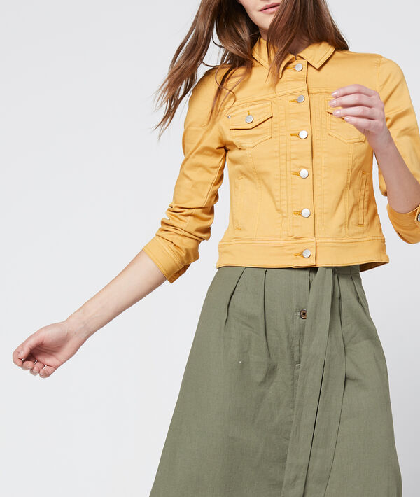 Veste courte en jean soleil.