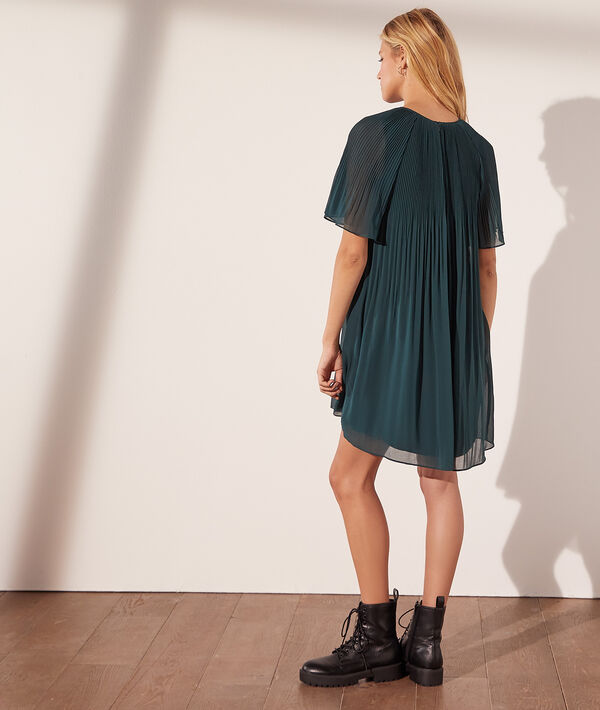 Robe plissée manches à volants Robe plissée manches à volants