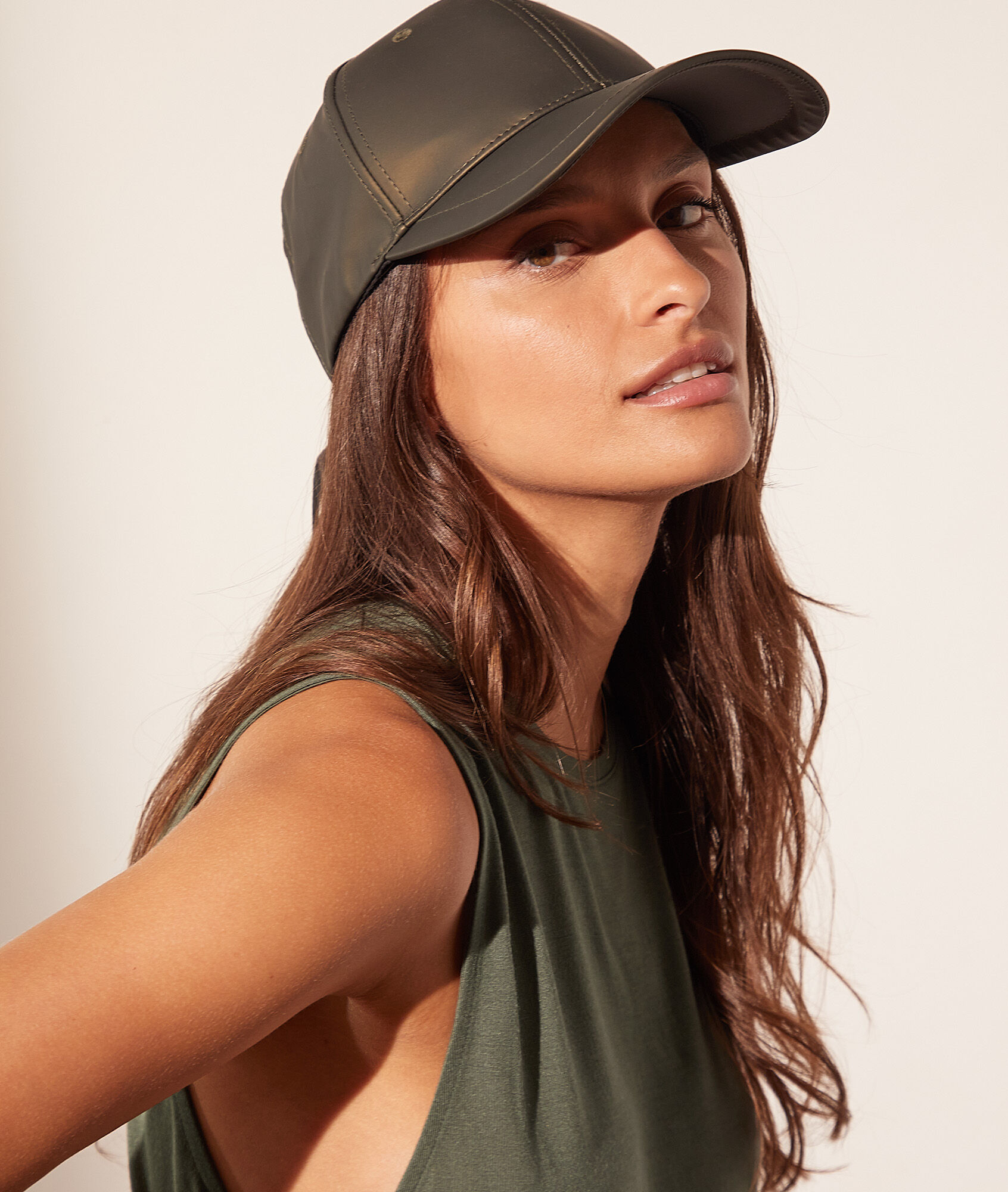 Casquette effet cuir - Emia - TU - Vert - Femme - Etam