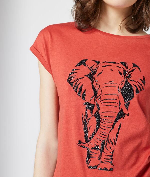 T-shirt sérigraphie éléphant tomette.