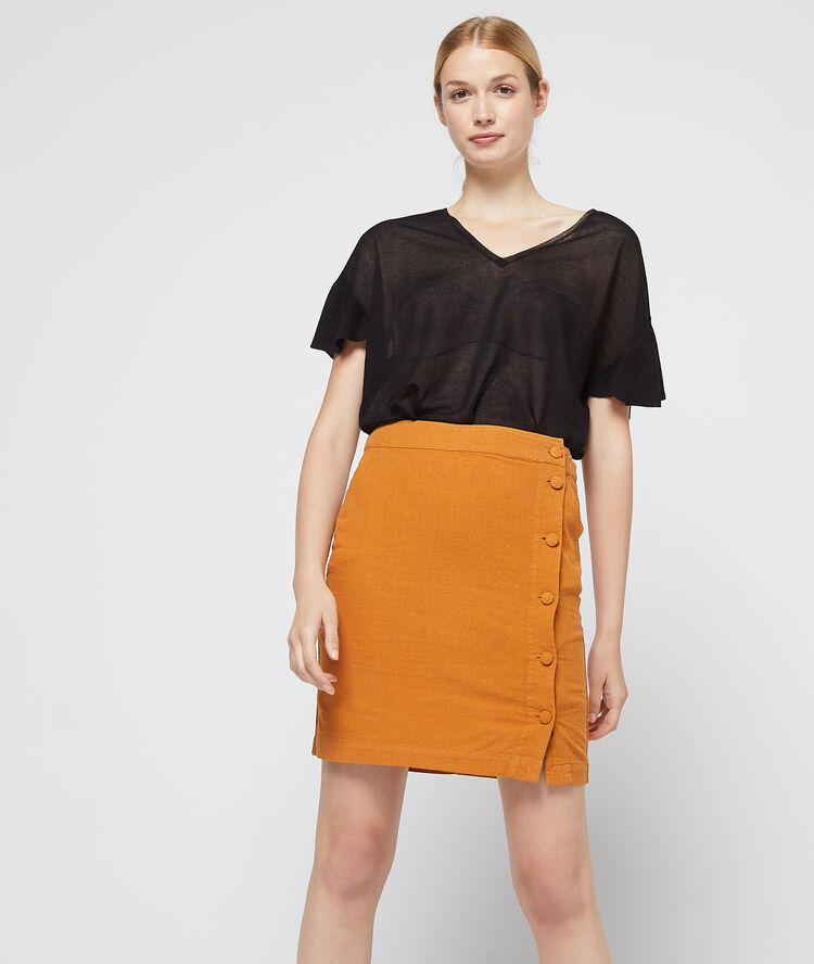 T-shirt effet transparent en maille fine noir.