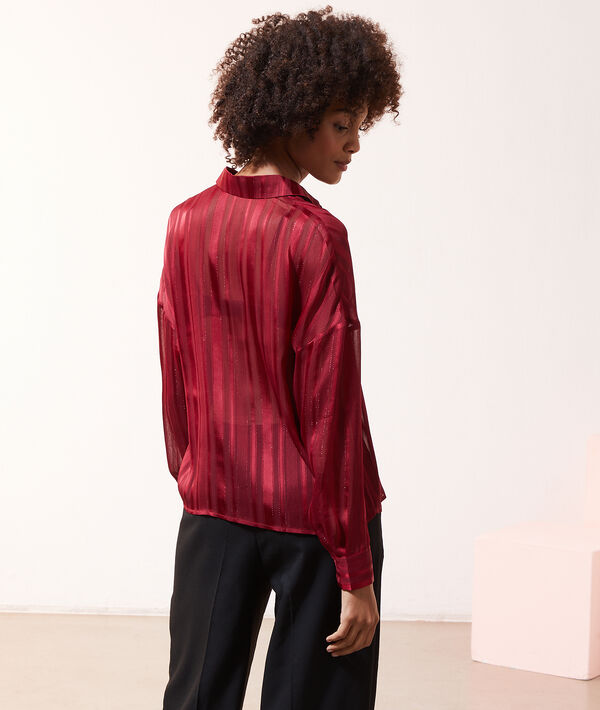 Chemise rayée à fils métallisés Chemise rayée à fils métallisés