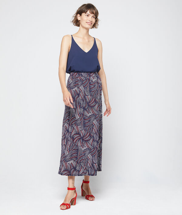Jupe longue fluide bleu marine.