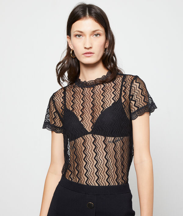 Top effet transparent en guipure Top effet transparent en guipure