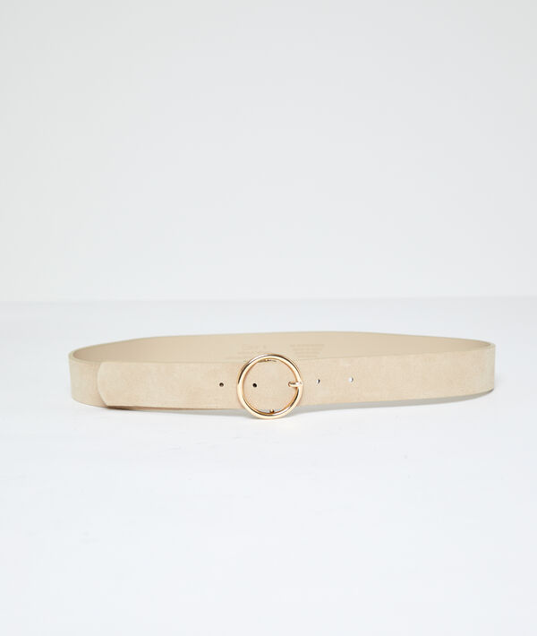 Ceinture boucle ronde en croûte de cuir Ceinture boucle ronde en croûte de cuir