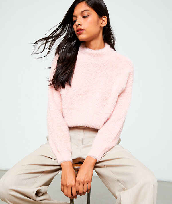 Pull col montant en maille fluffy Pull col montant en maille fluffy
