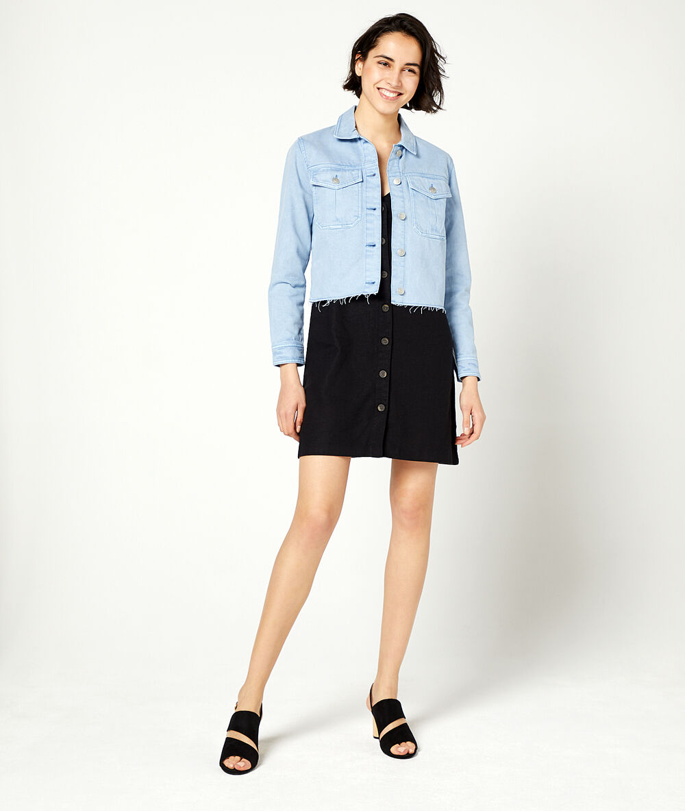 Veste en jean ciel.
