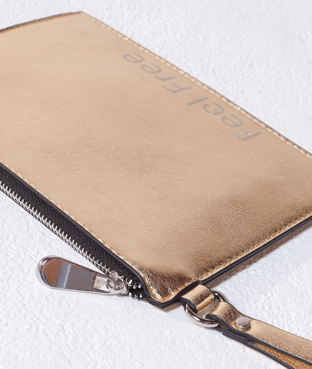 Sac pochette "feel free" or.