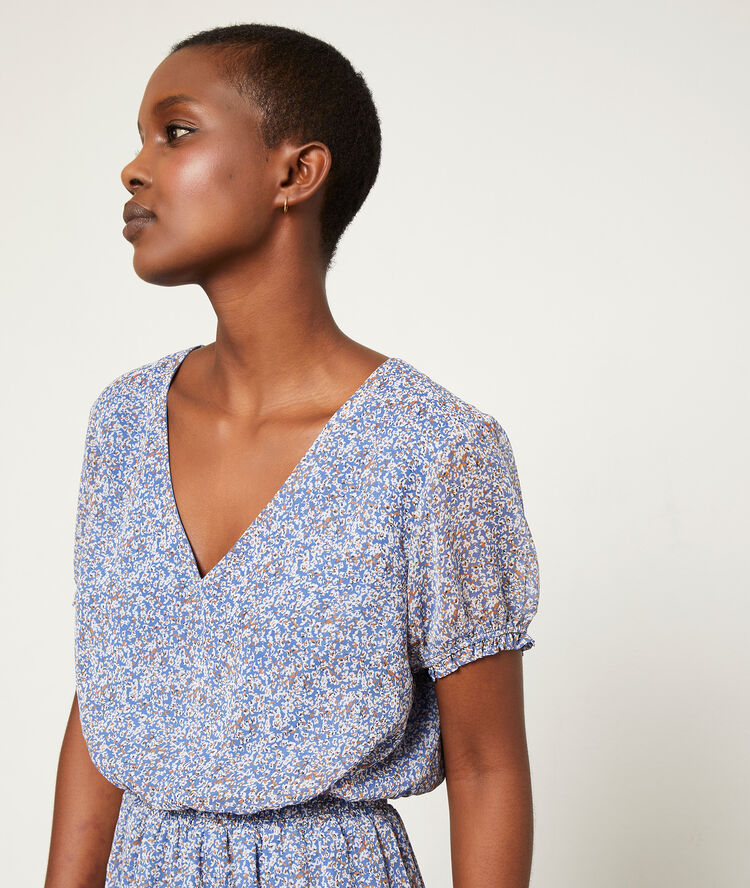Robe smockée amande.