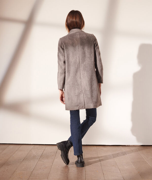 Manteau droit fausse fourrure Manteau droit fausse fourrure