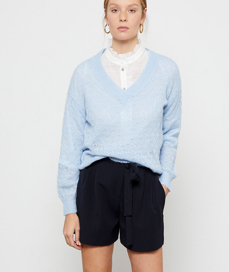 Short à nouer marine.