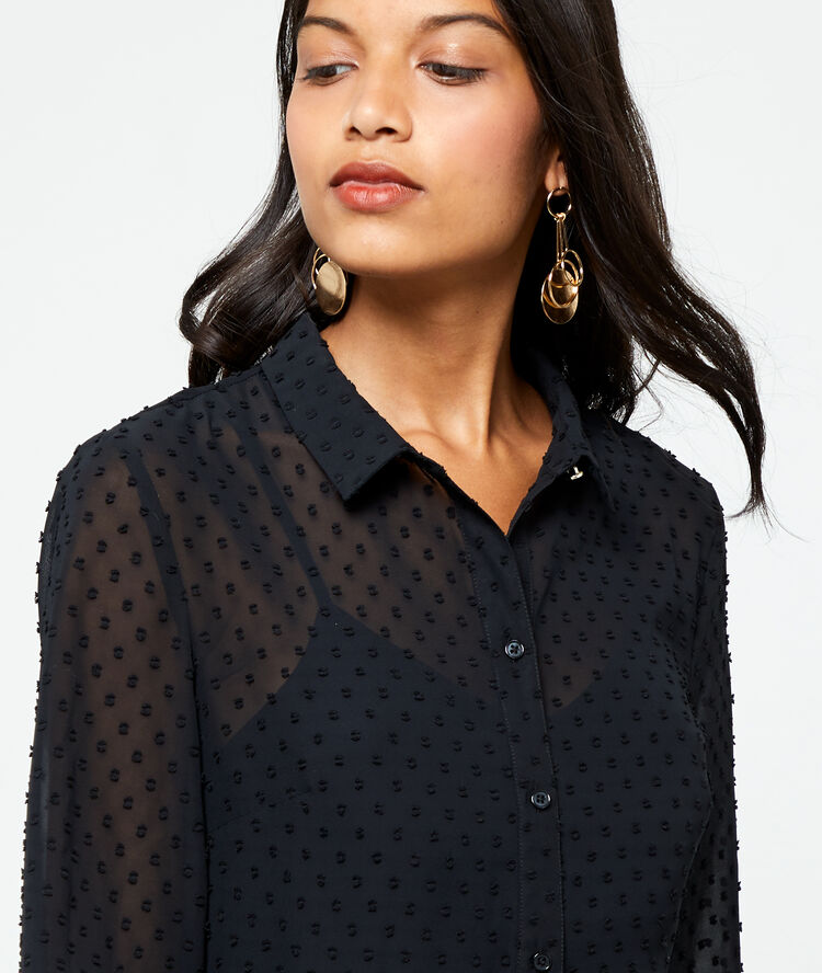 Robe bi-matière similicuir noir.