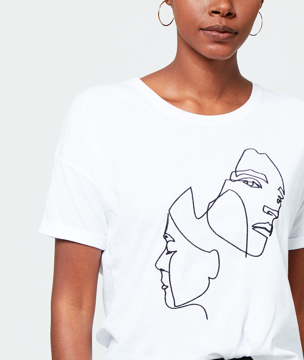 T-shirt sérigraphie en coton bio blanc.