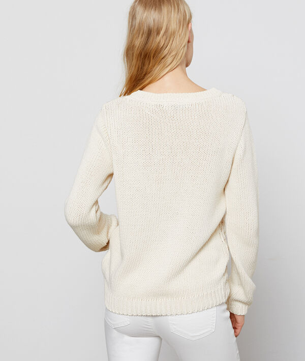 Pull en maille torsadée 100% coton Pull en maille torsadée 100% coton