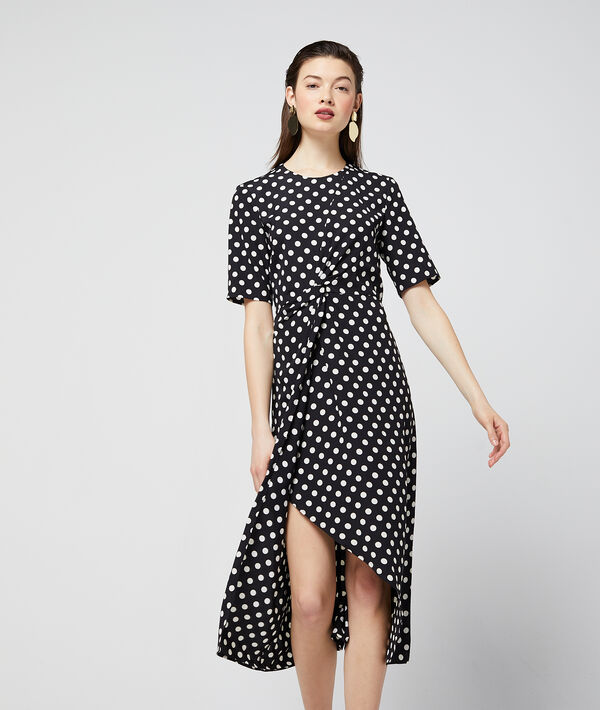 Robe longue drapée à pois Robe longue drapée à pois